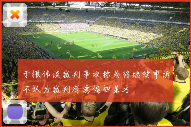 于根伟谈裁判争议称或将继续申诉不认为裁判有意偏袒某方